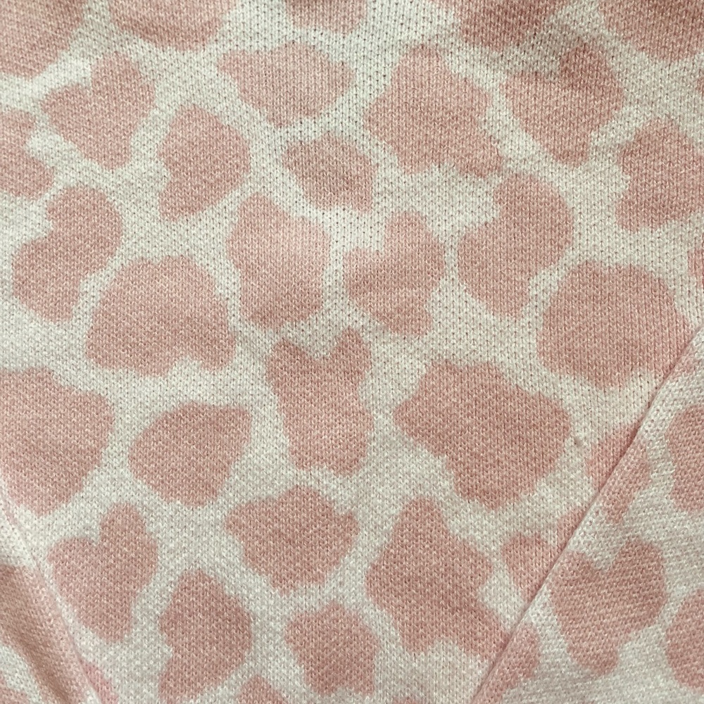 HOT TOPIC Pink Cow-Print V-Neck Button Cardigan Sweater Size Medium - Picture 4 of 7